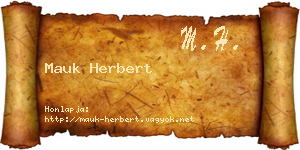 Mauk Herbert névjegykártya